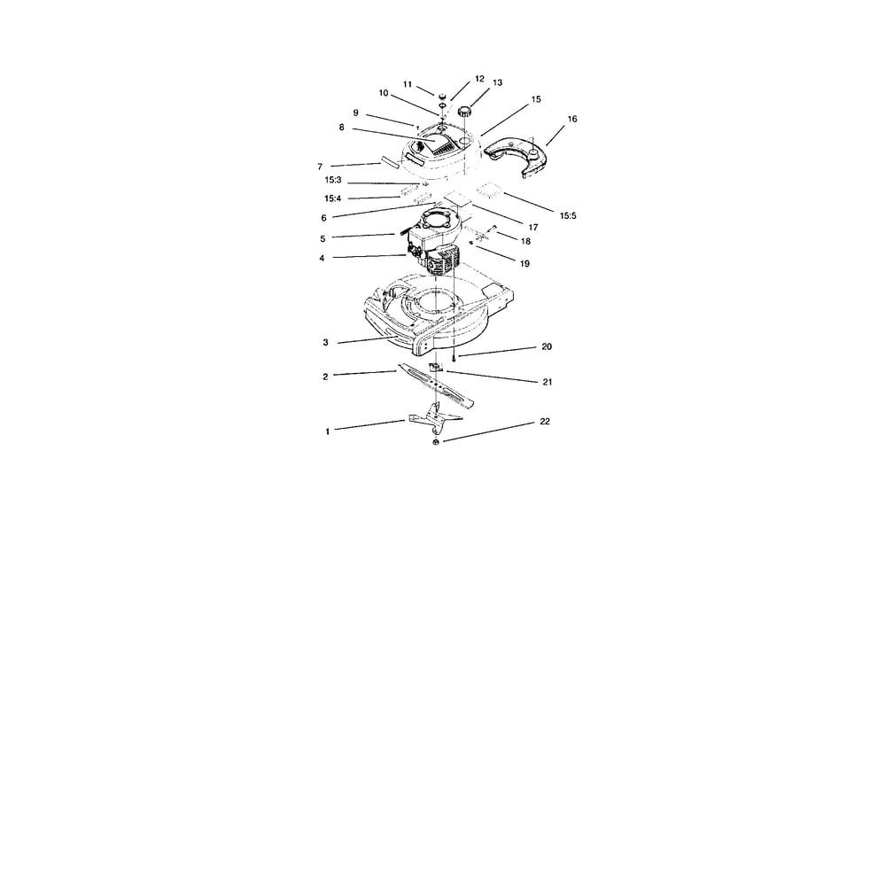 Engine And Blade Diagram and Parts List for 10324-210000001&UP  Lawn Boy Lawn Mower